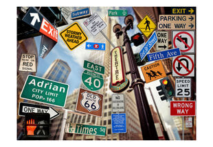 Foto tapete - New York signposts цена и информация | Фотообои | 220.lv