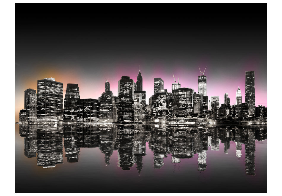 Foto tapete - Colorful glow over NYC cena un informācija | Fototapetes | 220.lv