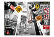 Foto tapete - NYC signs on a monochrome background цена и информация | Fototapetes | 220.lv