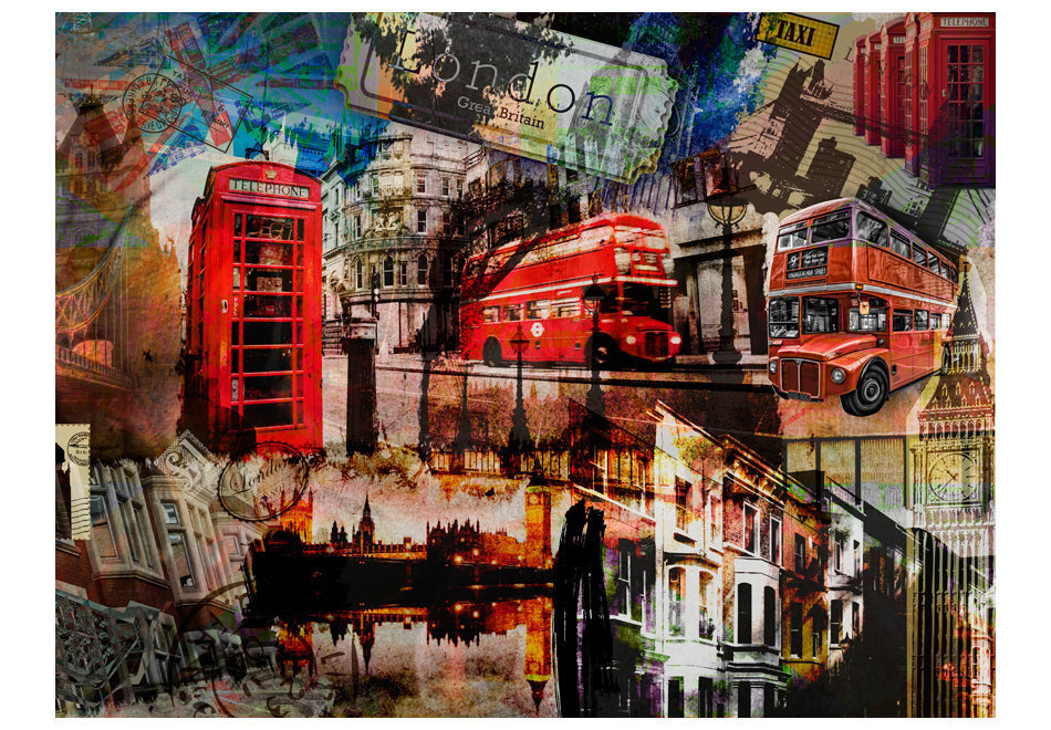 Foto tapete - London collage cena un informācija | Fototapetes | 220.lv