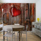 Foto tapete - Heart on wooden background цена и информация | Fototapetes | 220.lv