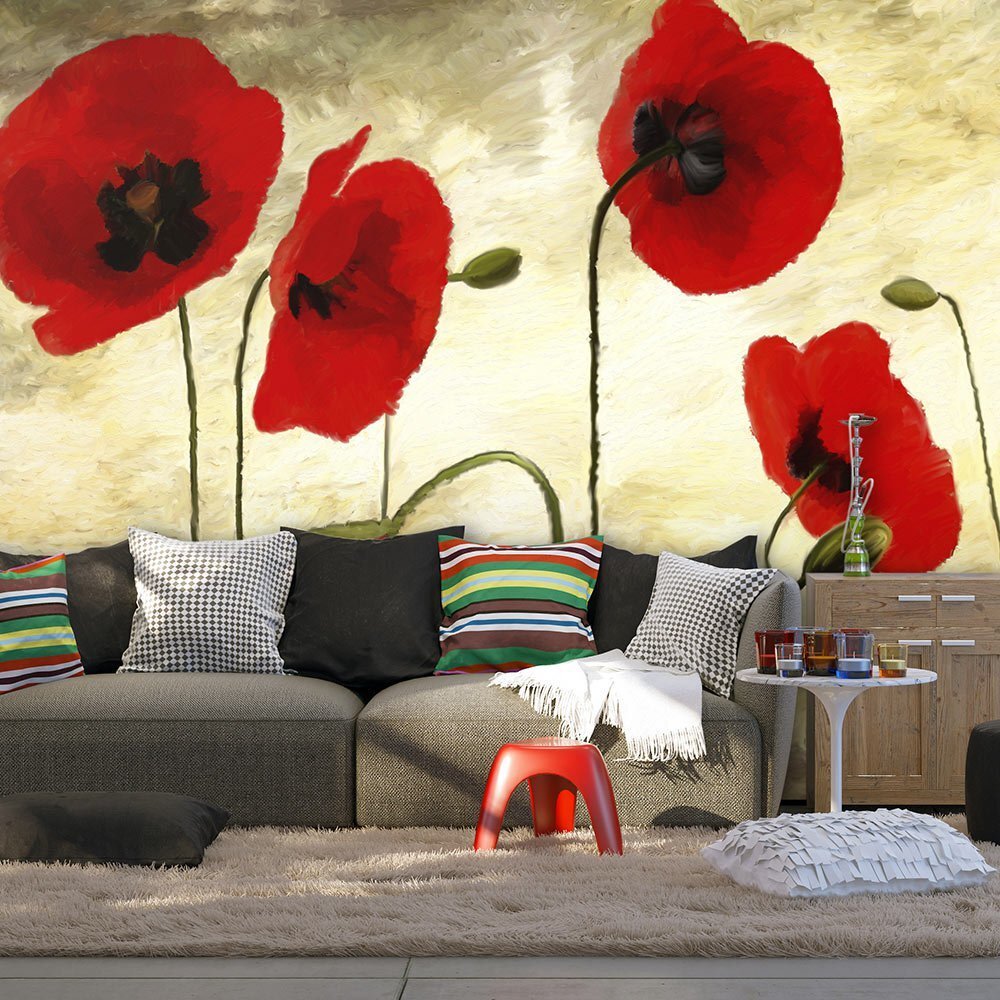 Foto tapete - Golden Field of Poppies цена и информация | Fototapetes | 220.lv