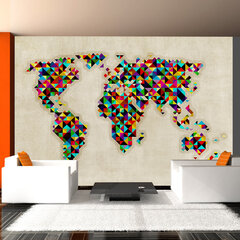 Foto tapete - World Map - a kaleidoscope of colors cena un informācija | Fototapetes | 220.lv
