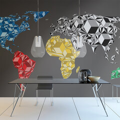 Foto tapete - Map of the World - colorful solids цена и информация | Фотообои | 220.lv