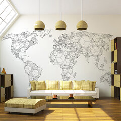 Foto tapete - Map of the World - white solids цена и информация | Фотообои | 220.lv