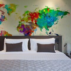 Foto tapete - Paint splashes map of the World cena un informācija | Fototapetes | 220.lv
