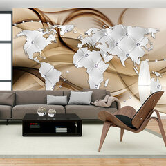 Foto tapete - World Map - White & Diamonds цена и информация | Фотообои | 220.lv