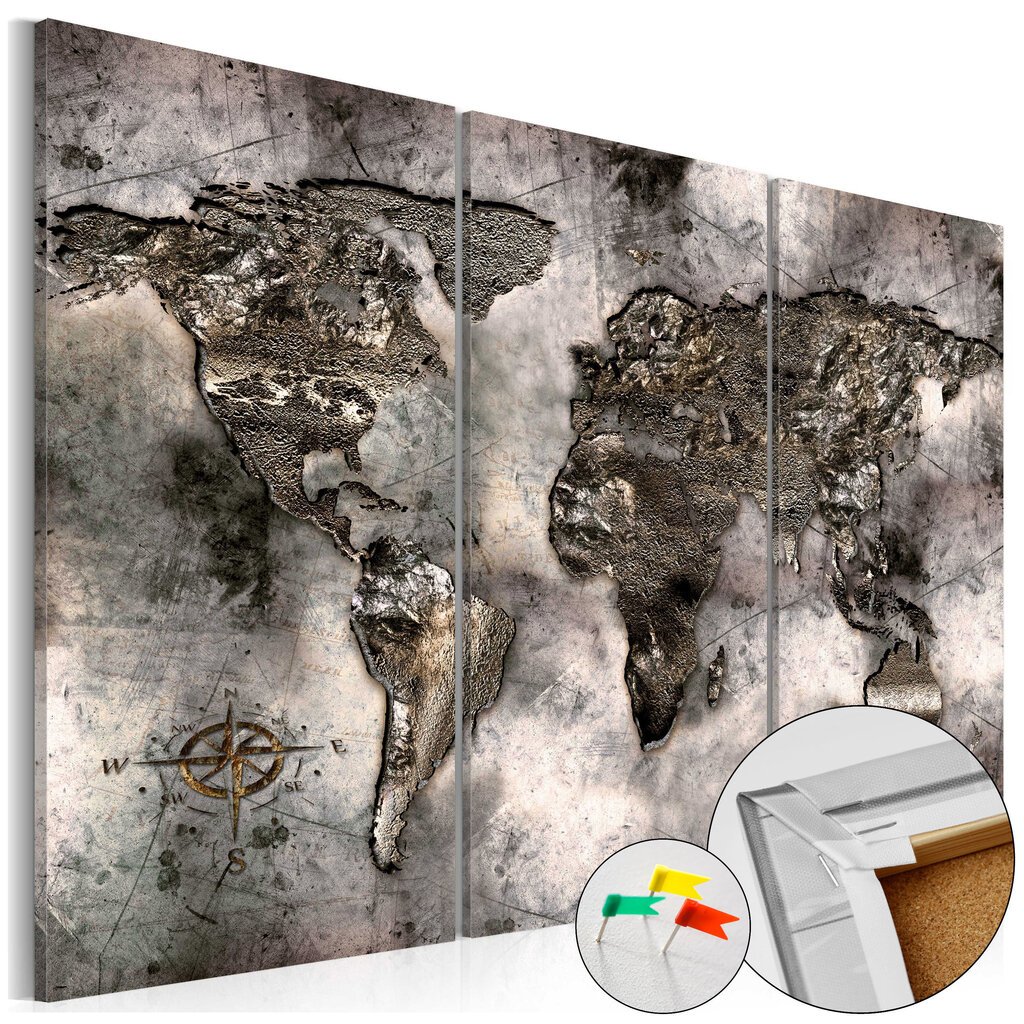 Attēls uz korķa - Opalescent Map [Cork Map] cena un informācija | Gleznas | 220.lv