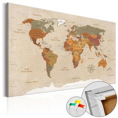 Attēls uz korķa - Beige Chic [Cork Map] cena un informācija | Gleznas | 220.lv