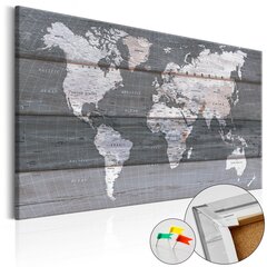 Attēls uz korķa - Grey Earth [Cork Map] цена и информация | Картины | 220.lv