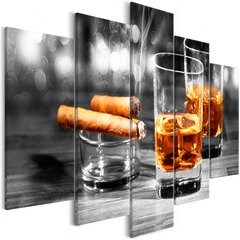 Glezna - Cigars and Whiskey (5 Parts) Wide cena un informācija | Gleznas | 220.lv