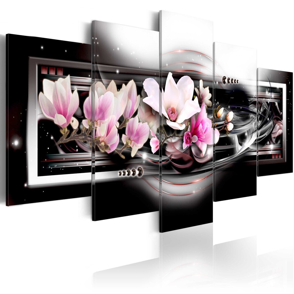 Glezna - Magnolias on a black background cena un informācija | Gleznas | 220.lv