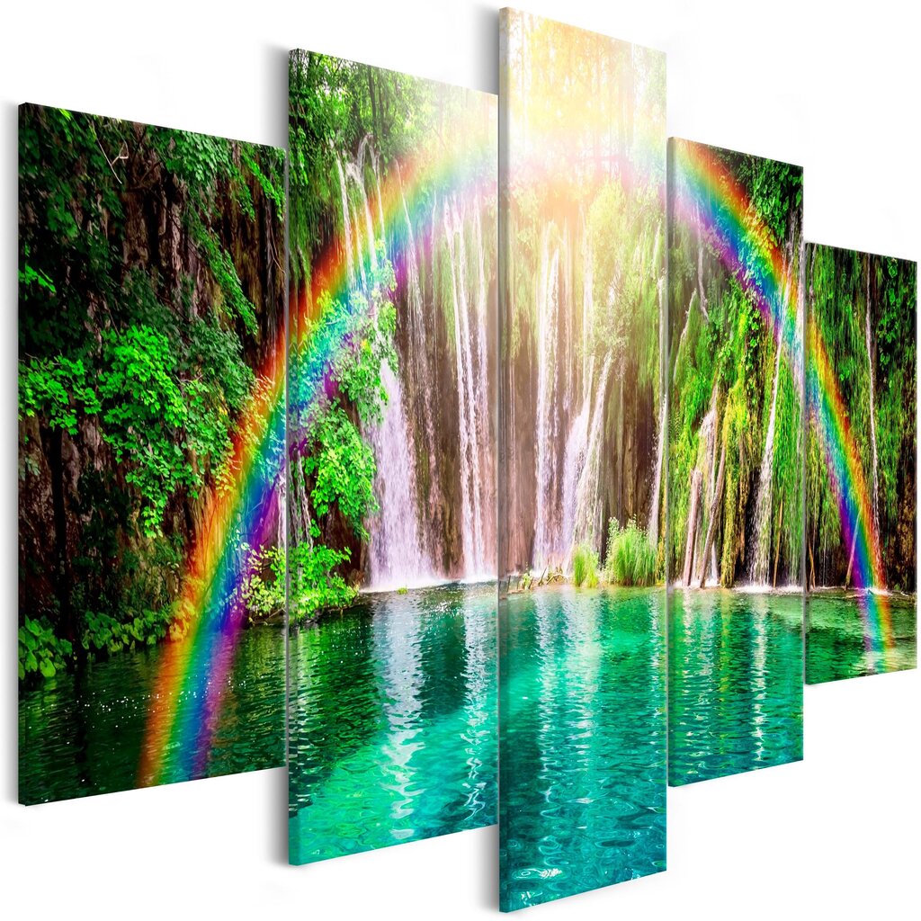 Glezna - Rainbow Time (5 Parts) Wide cena un informācija | Gleznas | 220.lv