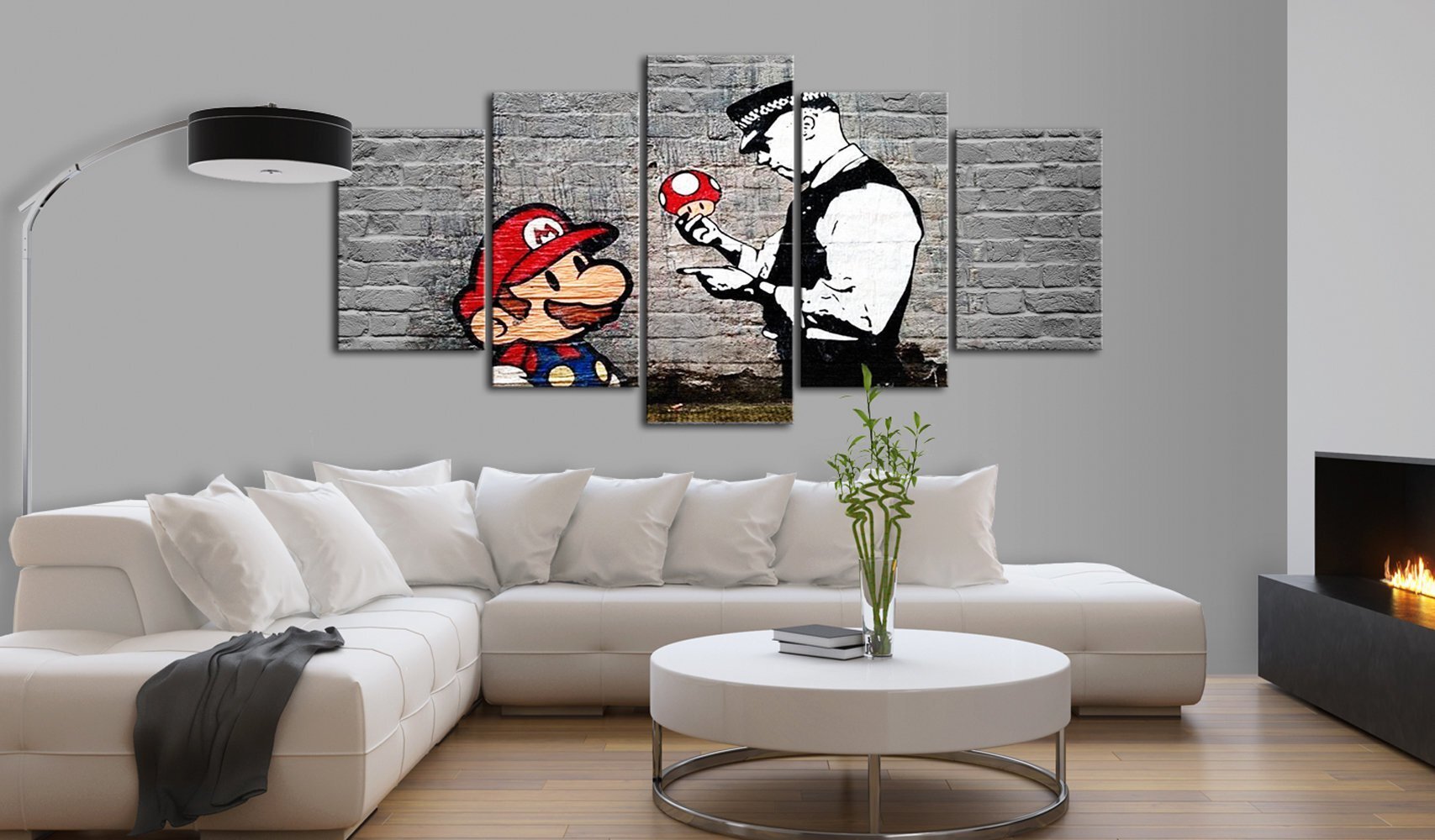 Glezna - Super Mario Mushroom Cop (Banksy) cena un informācija | Gleznas | 220.lv