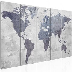 Glezna - Concrete World Map (5 Parts) Narrow cena un informācija | Gleznas | 220.lv