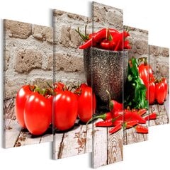 Glezna - Red Vegetables (5 Parts) Brick Wide цена и информация | Картины | 220.lv