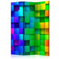 3-daļīgs aizslietnis - Colourful Cubes [Room Dividers] cena un informācija | Aizslietņi | 220.lv