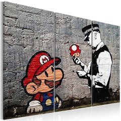 Glezna - Super Mario Mushroom Cop by Banksy cena un informācija | Gleznas | 220.lv