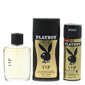 Komplekts Playboy VIP vīriešiem: tualetes ūdens EDT 100 ml + dušas želeja 250 ml + izsmidzināms dezodorants 150 ml cena un informācija | Vīriešu smaržas | 220.lv