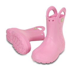 Сапоги резиновые детские Crocs Kids' Handle It Rain Boot, Carnation цена и информация | Резиновые сапоги детские | 220.lv