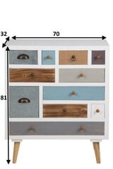 Комод Thais 11, белый/синий/серый цена и информация | Комоды | 220.lv