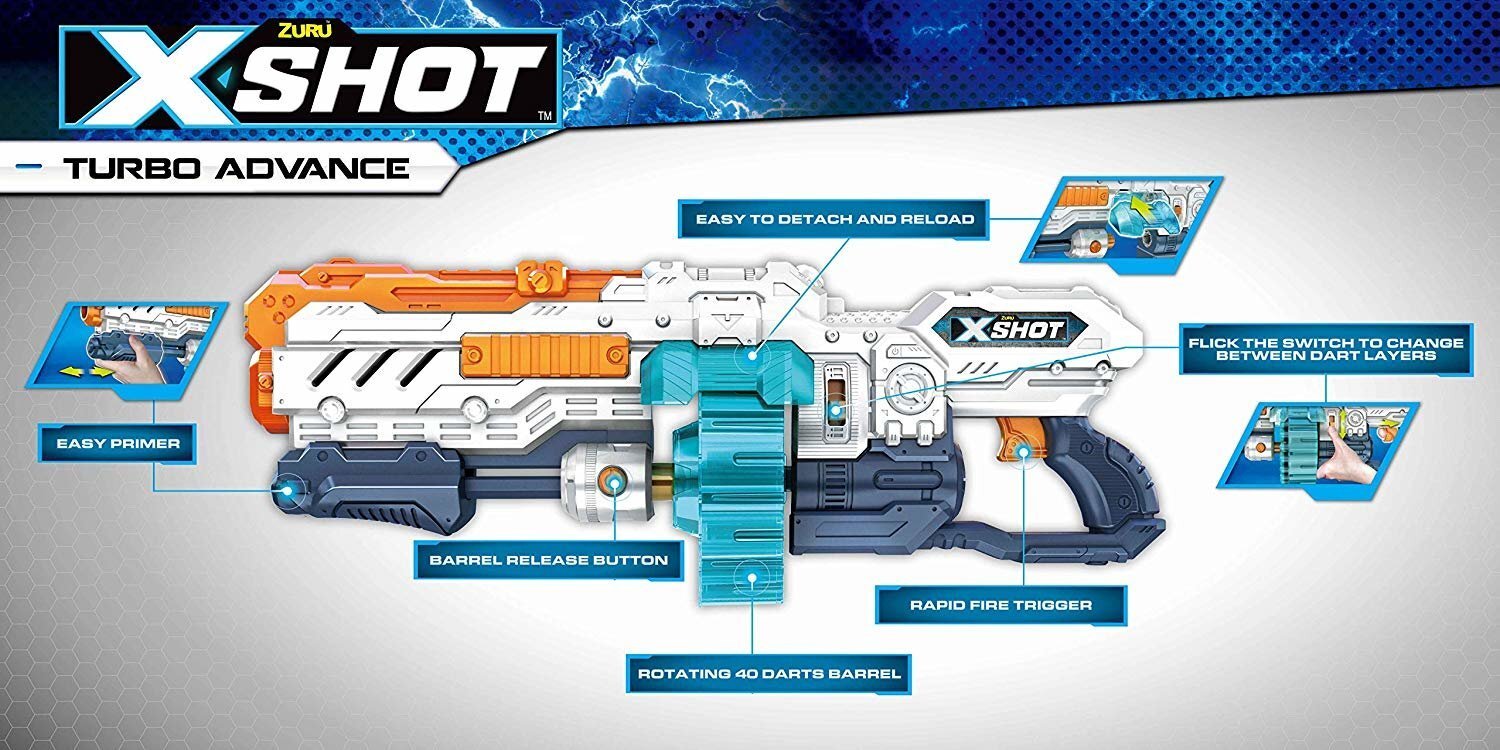 Rotaļu šautene Xshot Turbo Advance, 36136 cena un informācija | Rotaļlietas zēniem | 220.lv