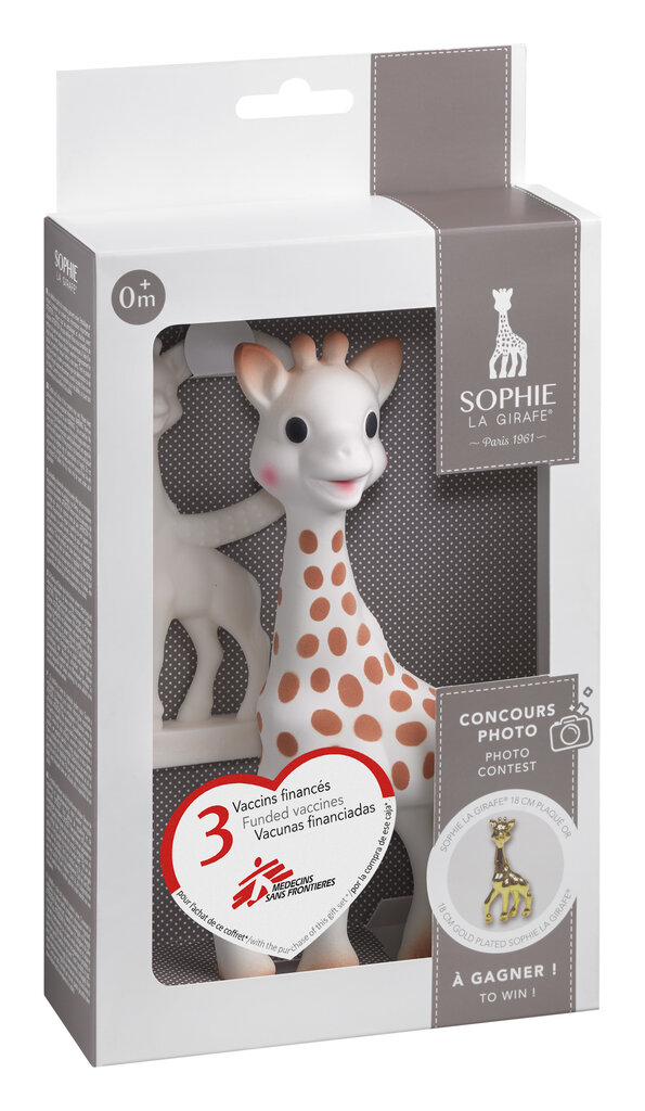 Zobu graužamo komplekts Vulli Sophie la girafe, 516510E цена и информация | Rotaļlietas zīdaiņiem | 220.lv