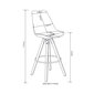 2 bāra krēslu komplekts Dima, melns/ozola krāsas цена и информация | Virtuves un ēdamistabas krēsli | 220.lv