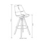 2 bāra krēslu komplekts Dima, balts/ozola krāsas cena un informācija | Virtuves un ēdamistabas krēsli | 220.lv