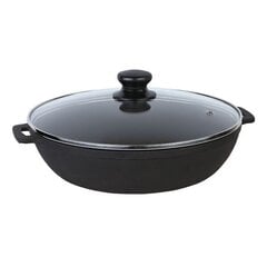 Čuguna panna/sautējamais trauks ar vāku, 28 cm, piemērots Kamado цена и информация | Cковородки | 220.lv