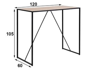 Барная стойка Seaford, дуб/черный цена и информация | Кухонные и обеденные столы | 220.lv