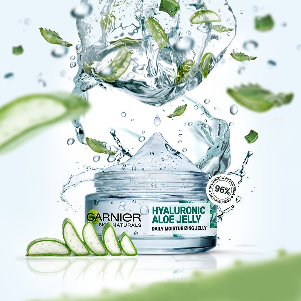 Mitrinošs gela sejas krēms Garnier Skin Natural Hyaluronic Aloe Jelly 50 ml cena un informācija | Sejas krēmi | 220.lv