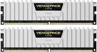 Corsair Vengeance LPX DDR4, 2x8GB, 3000MHz, CL15, White (CMK16GX4M2B3000C15W) цена и информация | Оперативная память (RAM) | 220.lv