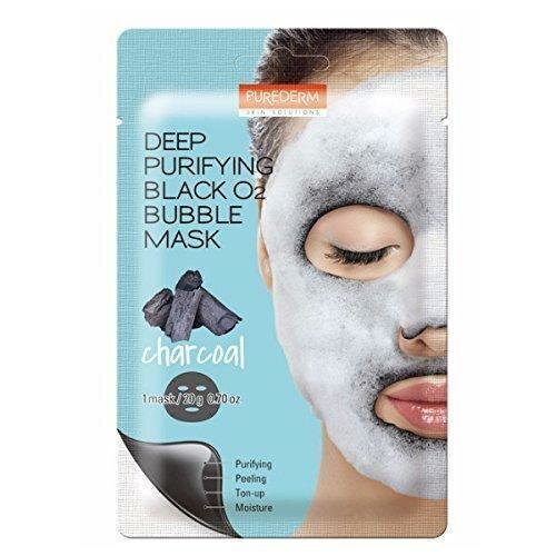 Dziļi attīroša burbuļa sejas maska Purederm Black, O2 Bubble Charcoal, 20 g цена и информация | Sejas maskas, acu maskas | 220.lv