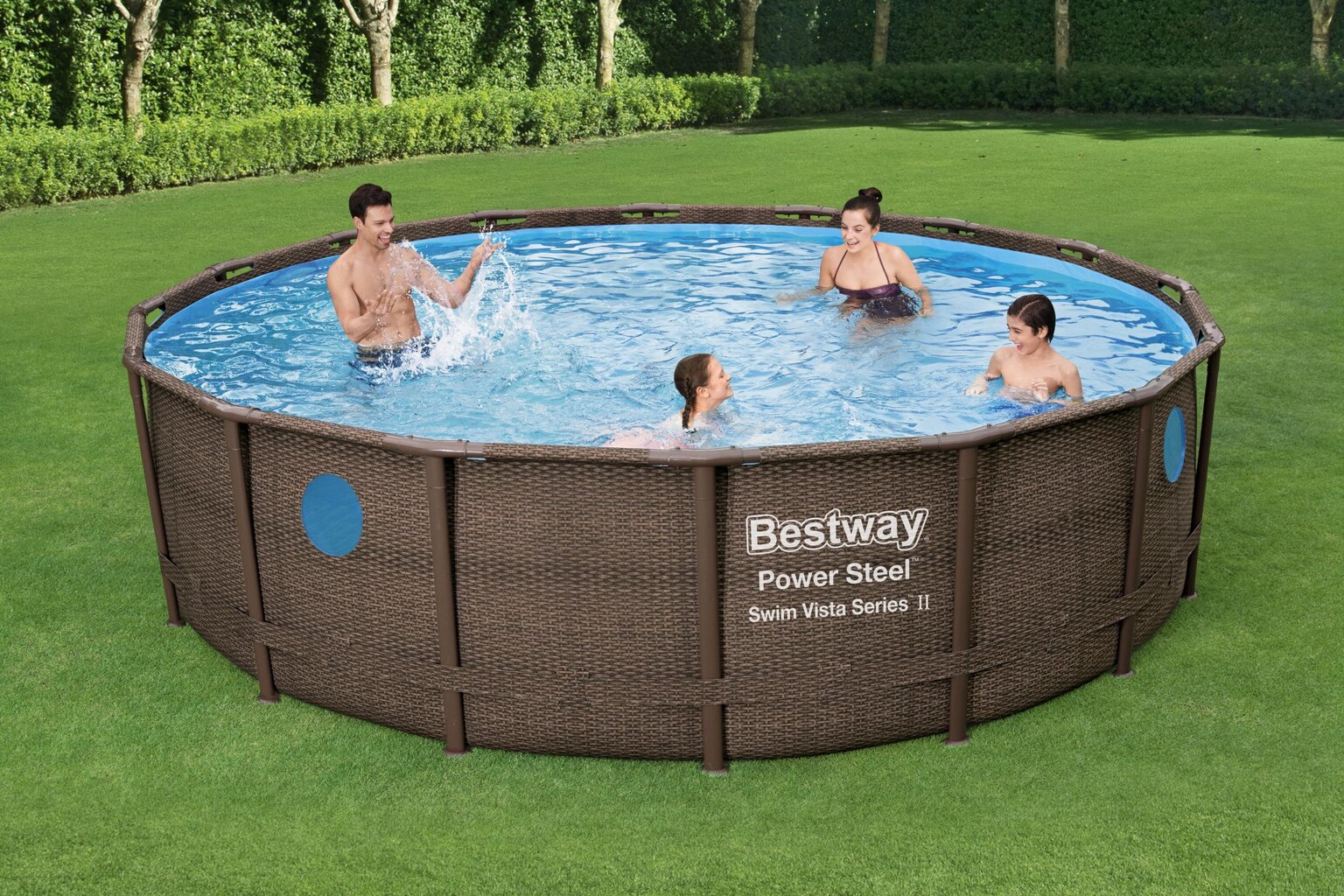 Каркасный бассейн Bestway Power Steel Swim Vista 488x122 cм, с фильтром  цена | 220.lv