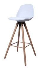 Bāra pusbāra krēsls Oslo M, balts / ozols cena un informācija | Virtuves un ēdamistabas krēsli | 220.lv