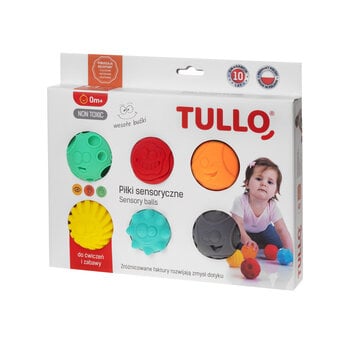 Bumbas sensorai attīstībai Tullo, smaidiņi, 6 gab., 462 cena un informācija | Rotaļlietas zīdaiņiem | 220.lv