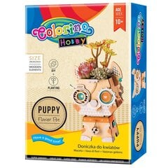 3D koka puzle - puķu pods „Kucēns“, Colorino Hobby cena un informācija | Attīstošās rotaļlietas | 220.lv