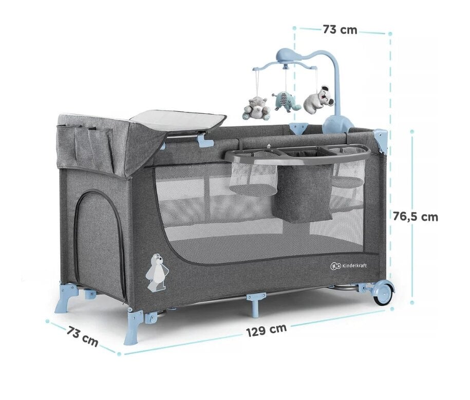 Manēža ar aksesuāriem Kinderkraft Joy, blue цена и информация | Manēžas | 220.lv