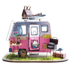 Миниатюрный домик на колесах «Happy Camper», с LED-подсветкой, Colorino Hobby цена и информация | Развивающие игрушки | 220.lv