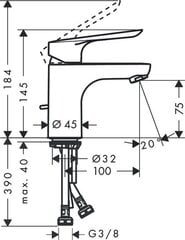 Hansgrohe Logis E 70 смеситель для умывальника с нижним клапаном 71160000 цена и информация | Смесители | 220.lv