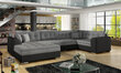 Stūra dīvāns NORE Damario, tumši pelēks/melns цена и информация | Stūra dīvāni | 220.lv