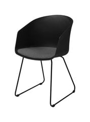 2 krēslu komplekts Moon I, melns/pelēks cena un informācija | Virtuves un ēdamistabas krēsli | 220.lv