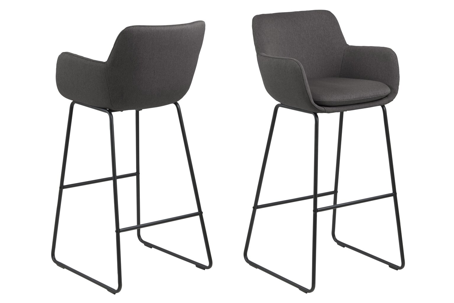 2 bāra krēslu komplekts Lisa Town, pelēks/melns cena un informācija | Virtuves un ēdamistabas krēsli | 220.lv