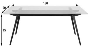 Обеденный стол Monti, черный цена и информация | Кухонные и обеденные столы | 220.lv