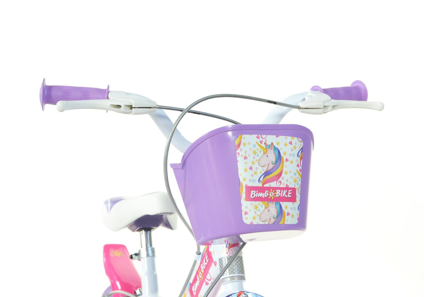 Velosipēds bērniem Bimbo Bike 14", balts/violets цена и информация | Velosipēdi | 220.lv