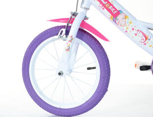 Velosipēds bērniem Bimbo Bike 14", balts/violets цена и информация | Велосипеды | 220.lv