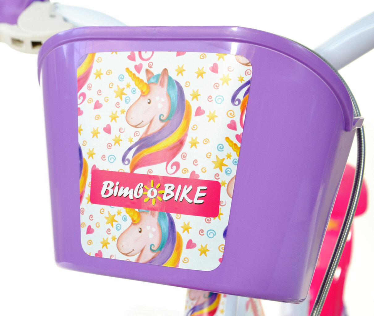 Velosipēds bērniem Bimbo Bike 12", balts/violets цена и информация | Velosipēdi | 220.lv