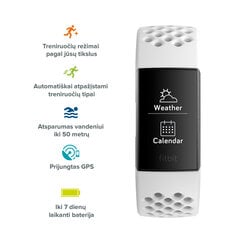 Viedā aproce Fitbit Charge 3, Frost White/Graphite цена и информация | Фитнес-браслеты | 220.lv