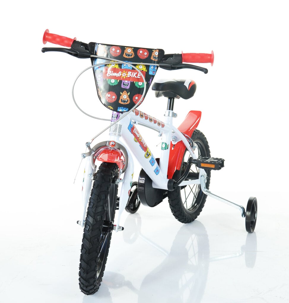 Velosipēds bērniem Bimbo Bike 14", balts/sarkans цена и информация | Velosipēdi | 220.lv